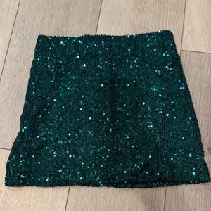 Art Class Girls Green Sequin Mini Skirt